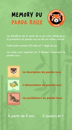 règle du jeu de memory du panda roux